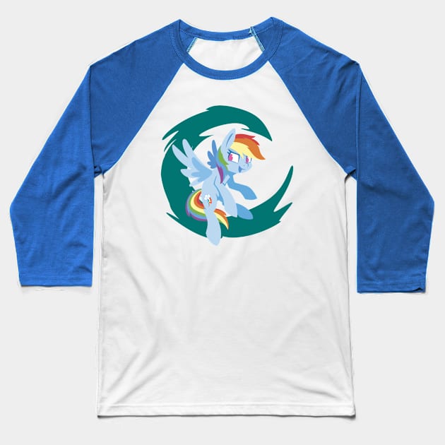Rainbow Dash Wave Baseball T-Shirt by Supermoix